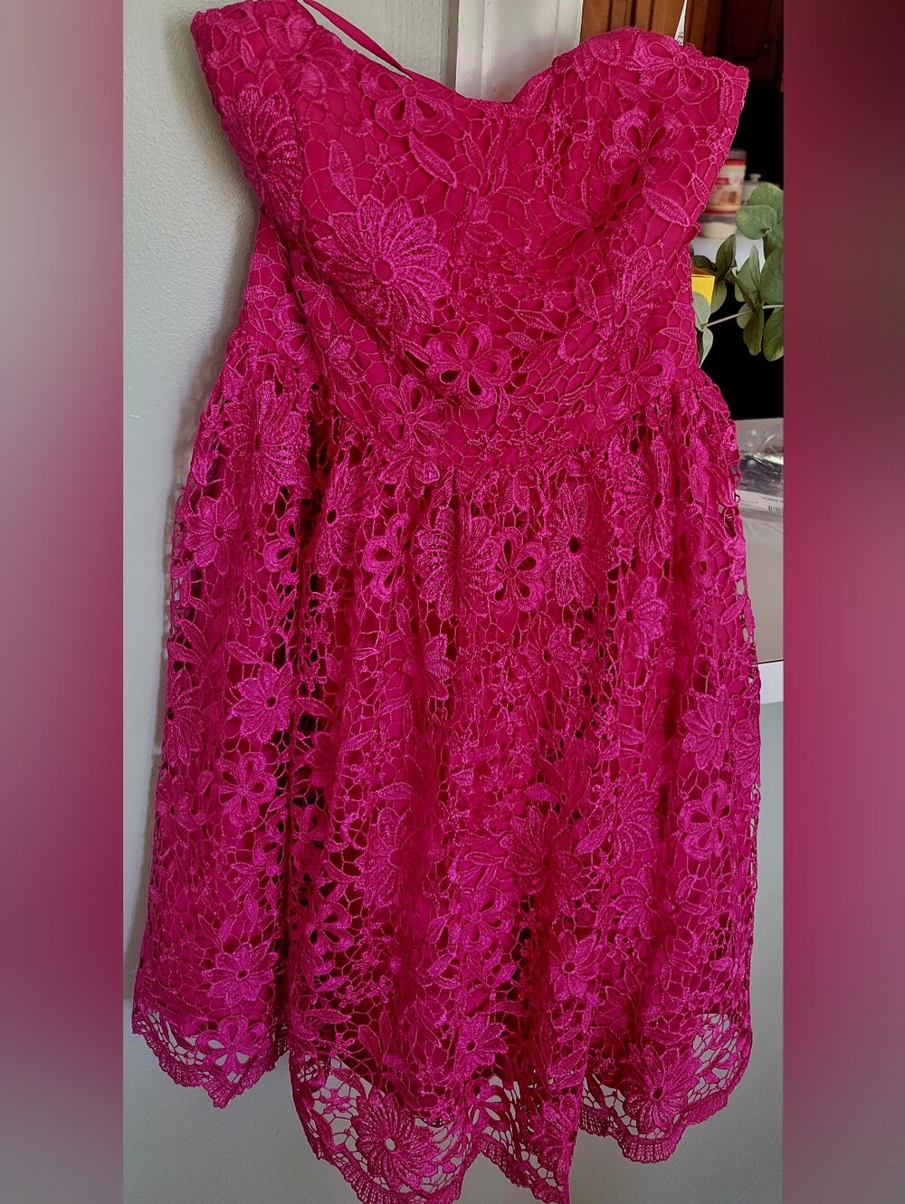 Women Pink Lace Party Dress